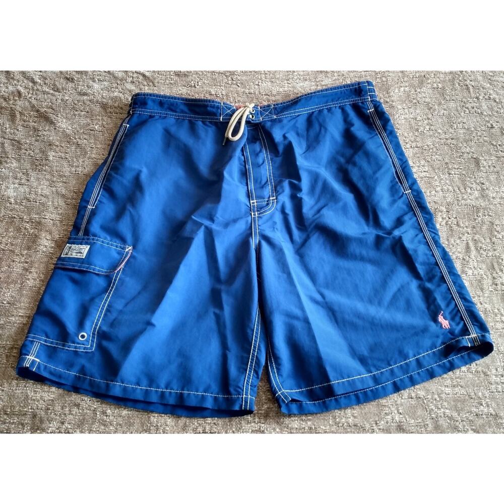Vintage Polo Ralph Lauren Men's Size XL Blue Swim Suit Trunks Board Shorts